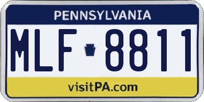 PA license plate MLF8811