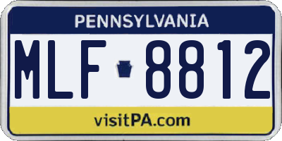 PA license plate MLF8812