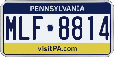 PA license plate MLF8814