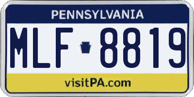PA license plate MLF8819