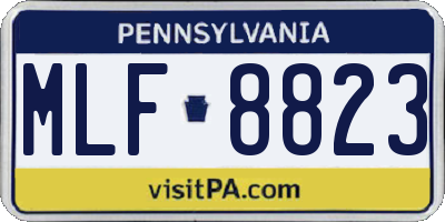 PA license plate MLF8823