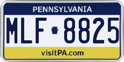 PA license plate MLF8825