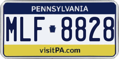 PA license plate MLF8828