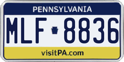 PA license plate MLF8836