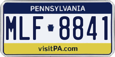 PA license plate MLF8841