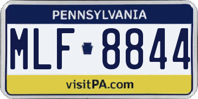 PA license plate MLF8844