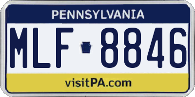 PA license plate MLF8846