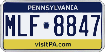 PA license plate MLF8847