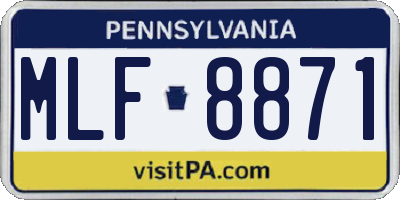 PA license plate MLF8871