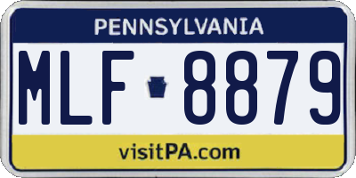 PA license plate MLF8879
