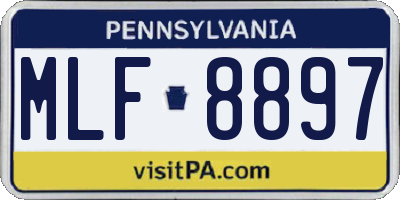 PA license plate MLF8897