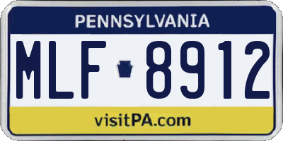 PA license plate MLF8912