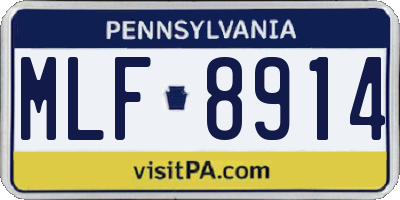 PA license plate MLF8914