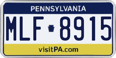 PA license plate MLF8915