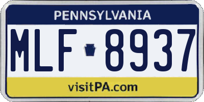 PA license plate MLF8937
