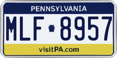 PA license plate MLF8957