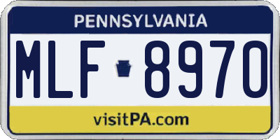 PA license plate MLF8970