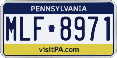 PA license plate MLF8971