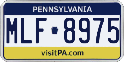 PA license plate MLF8975