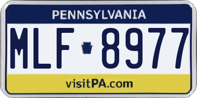 PA license plate MLF8977
