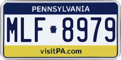PA license plate MLF8979