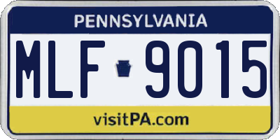 PA license plate MLF9015