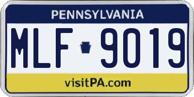 PA license plate MLF9019