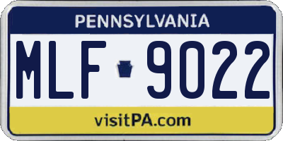 PA license plate MLF9022