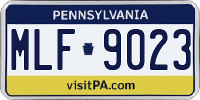 PA license plate MLF9023