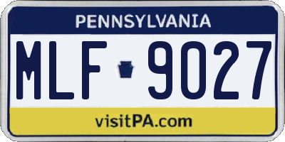 PA license plate MLF9027
