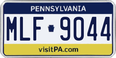 PA license plate MLF9044