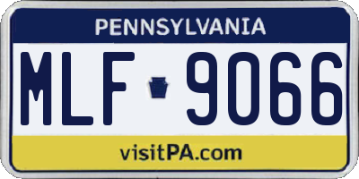 PA license plate MLF9066