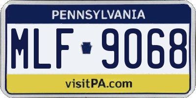 PA license plate MLF9068