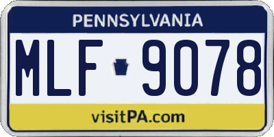 PA license plate MLF9078
