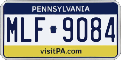 PA license plate MLF9084