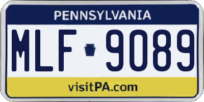 PA license plate MLF9089
