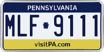 PA license plate MLF9111