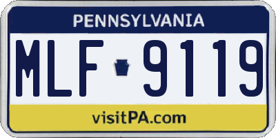 PA license plate MLF9119