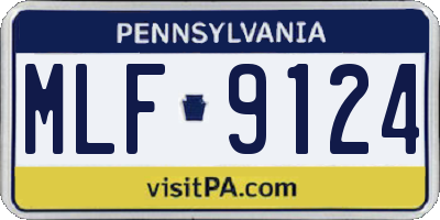 PA license plate MLF9124