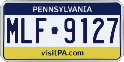 PA license plate MLF9127