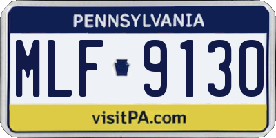 PA license plate MLF9130