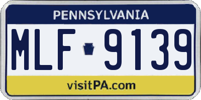 PA license plate MLF9139