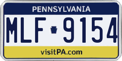 PA license plate MLF9154