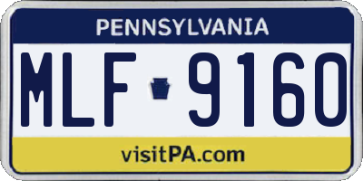 PA license plate MLF9160