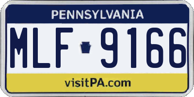 PA license plate MLF9166