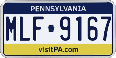 PA license plate MLF9167