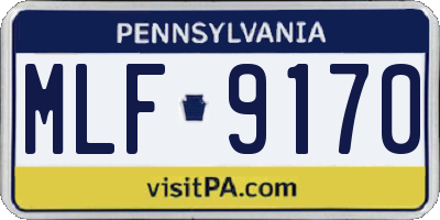 PA license plate MLF9170