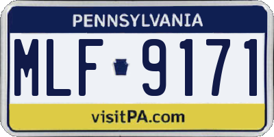 PA license plate MLF9171