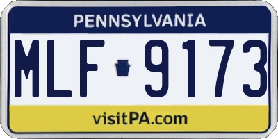 PA license plate MLF9173