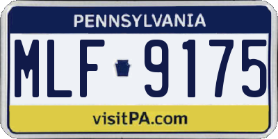 PA license plate MLF9175